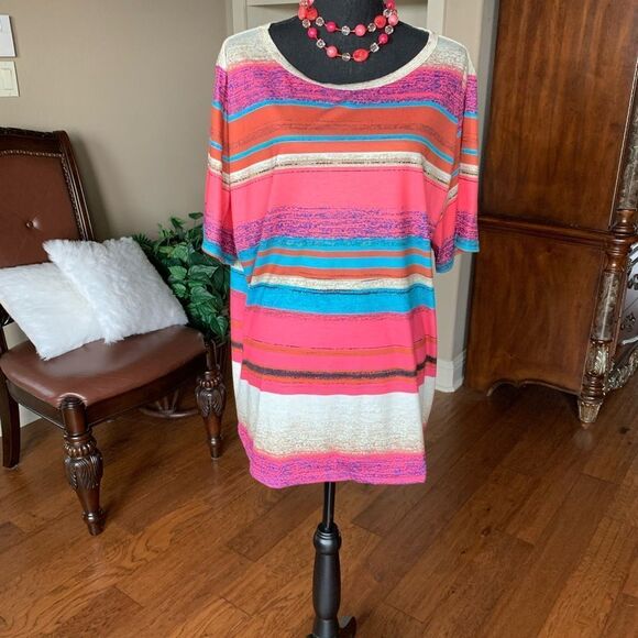 MissLook Multicolored Stripes T Shirt - Picture 3 of 10